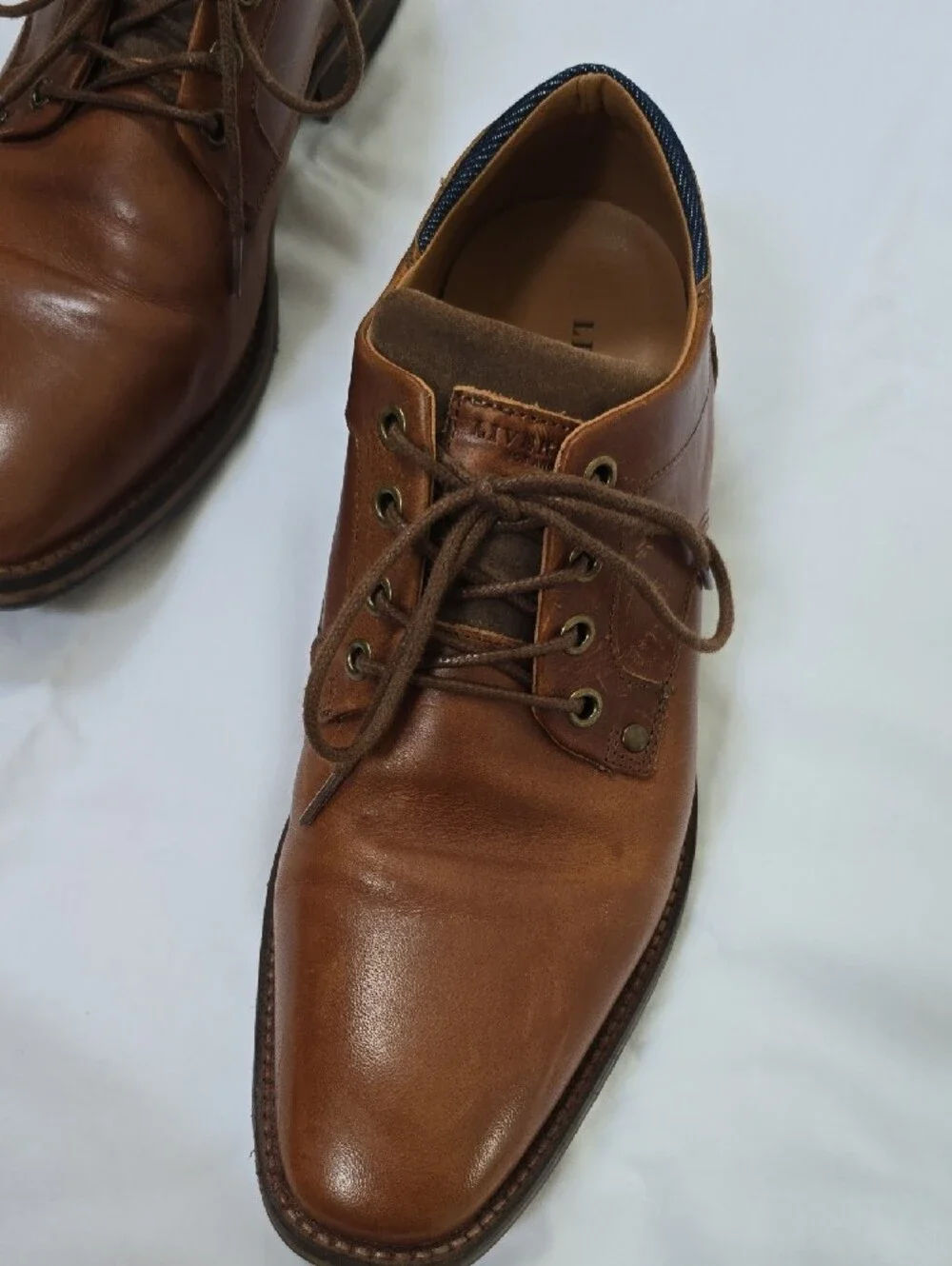 Men's Liverpool Los Angeles Leather Lace-Up Shoes - Cognac Size 8